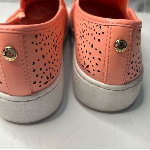 Michael Michael Kors Women’s Kane Perforated SlipOn Sneakers Coral Orange Size 7 - Picture 5 of 13